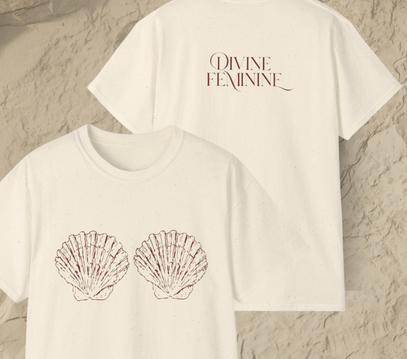 Unisex Cotton Tee - Aphrodite Divine Feminine Shell