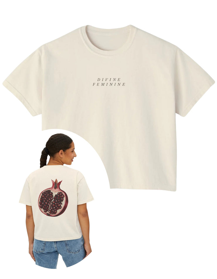 Divine Feminine Boxy Tee Pomegranate back