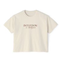 Intuition is Intelligence cropped Boxy tee