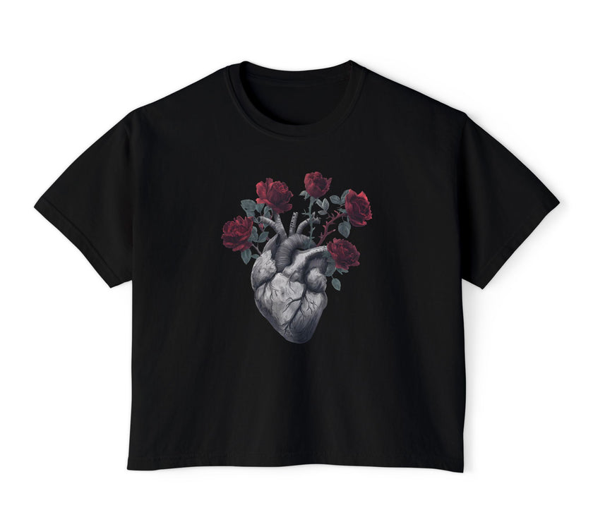 Heart Bloom Tee – Feminine Strength & Rebirth Graphic T-Shirt