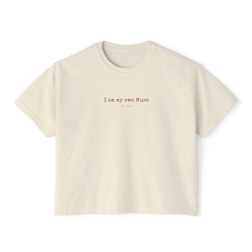 Frida Kahlo Tee | “I am my own muse” Feminine Quote Cropped T-Shirt