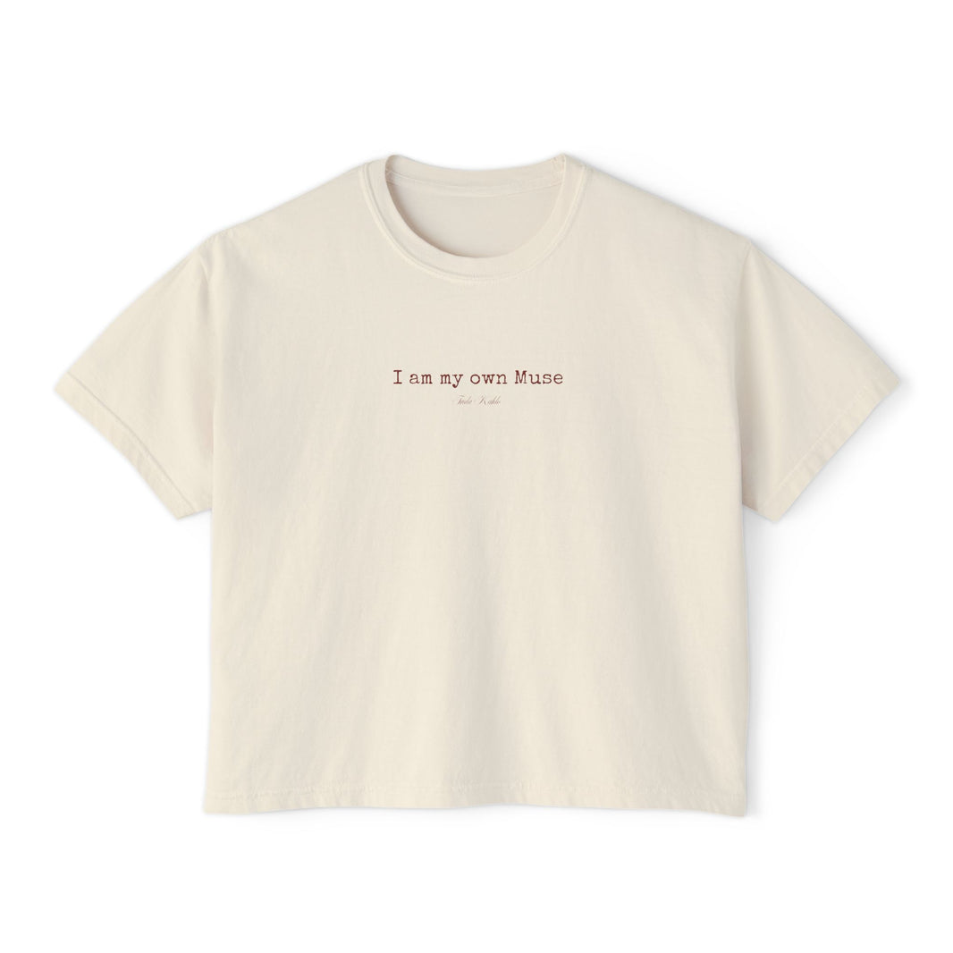 Frida Kahlo Tee | “I am my own muse” Feminine Quote Cropped T-Shirt