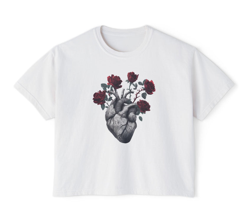 Heart Bloom Tee – Feminine Strength & Rebirth Graphic T-Shirt