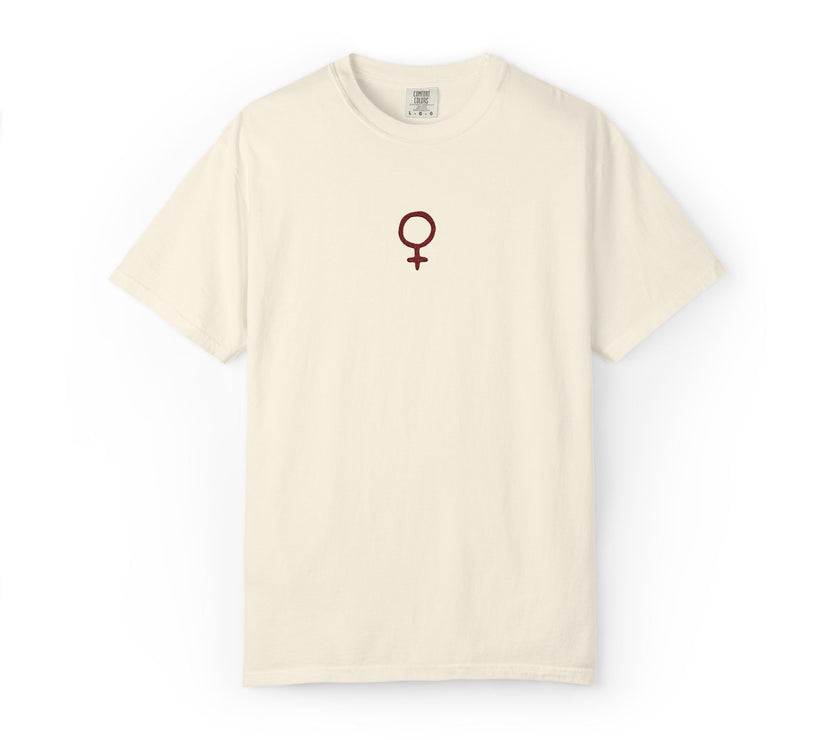 Embroidered Feminine Symbol T-Shirt