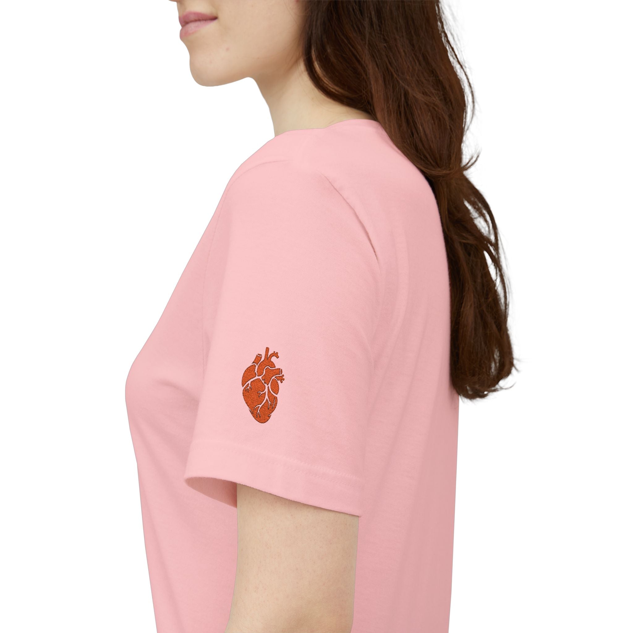 Embroidered Love  Tee with Heart Sleeve