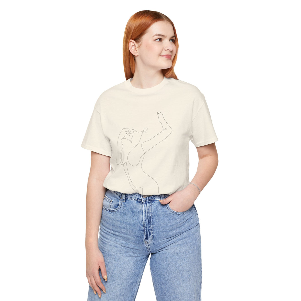 Minimal Line Art Woman Graphic Tee