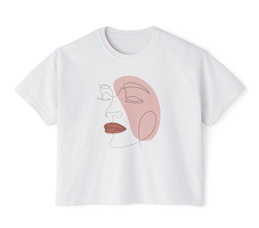 The Lover Tee - Cropped lineart tee