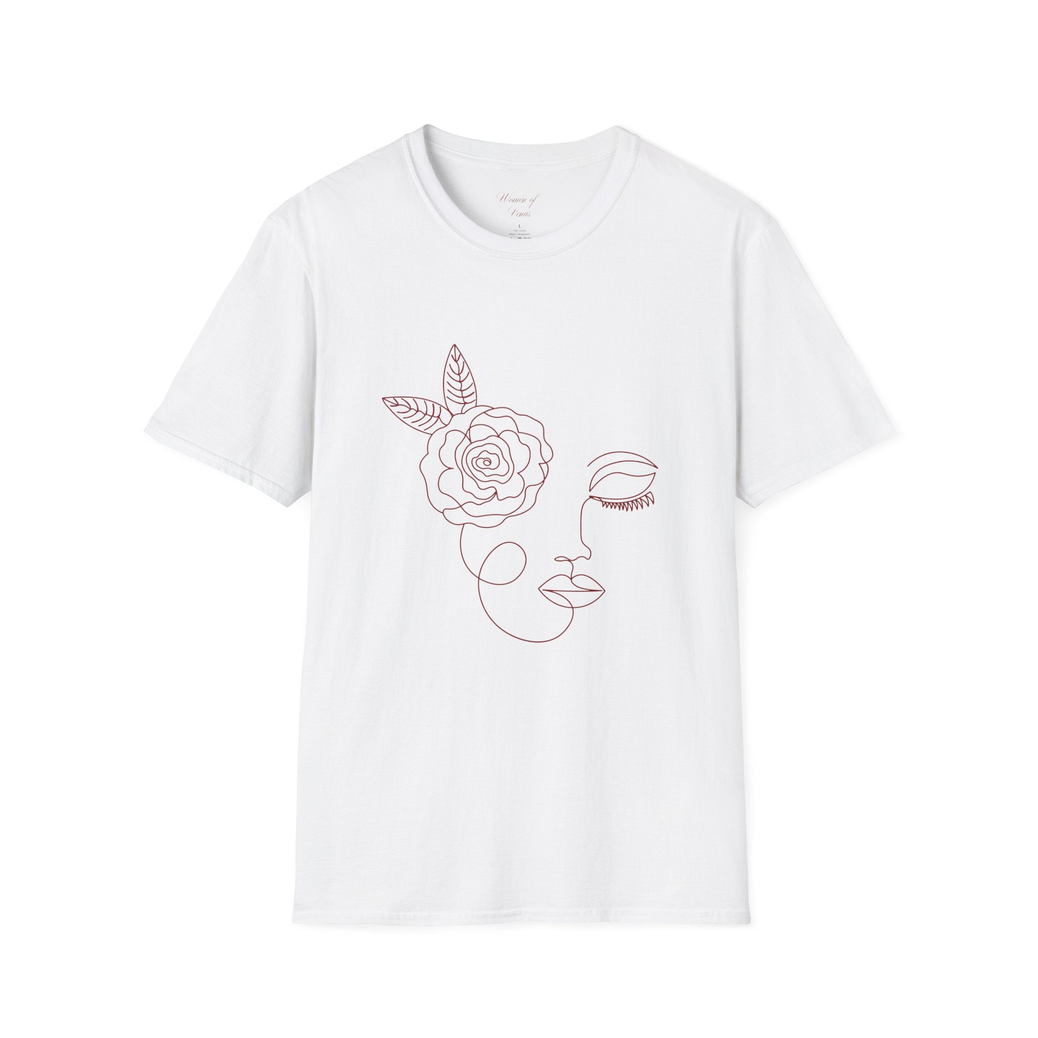 The Dreamer Tee – Minimalist Floral Line Art Softstyle T-Shirt