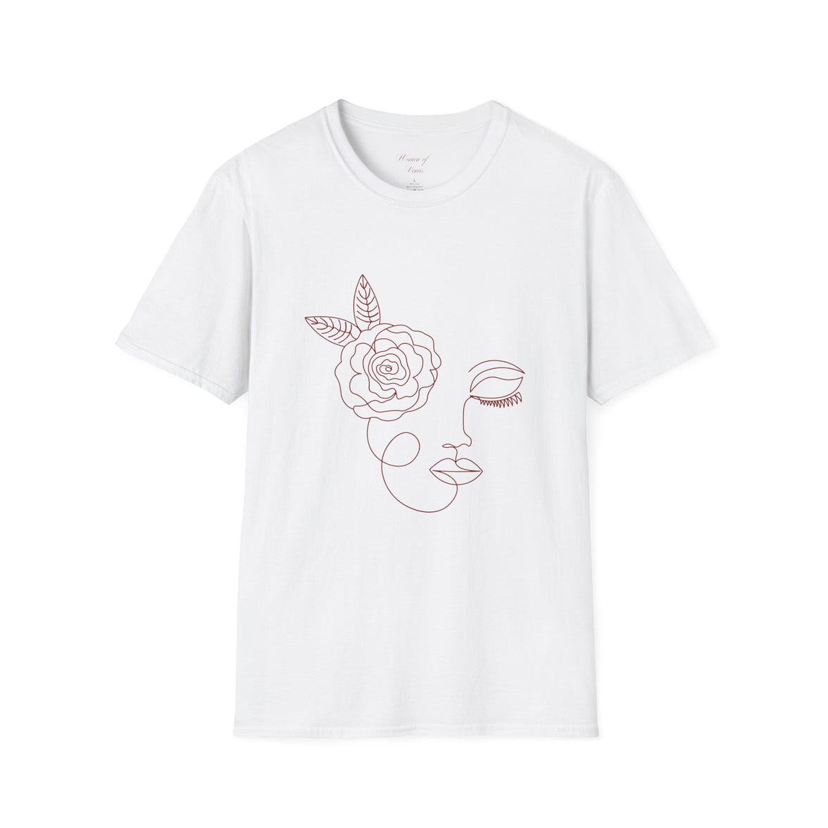 The Dreamer Tee – Minimalist Floral Line Art Softstyle T-Shirt