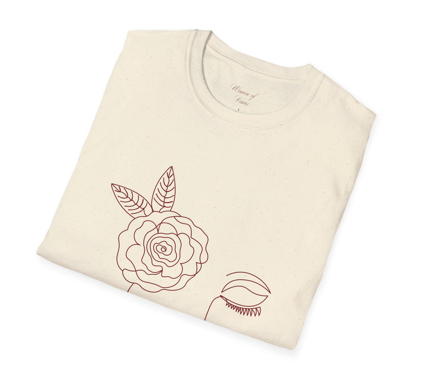 The Dreamer Tee – Minimalist Floral Line Art Softstyle T-Shirt
