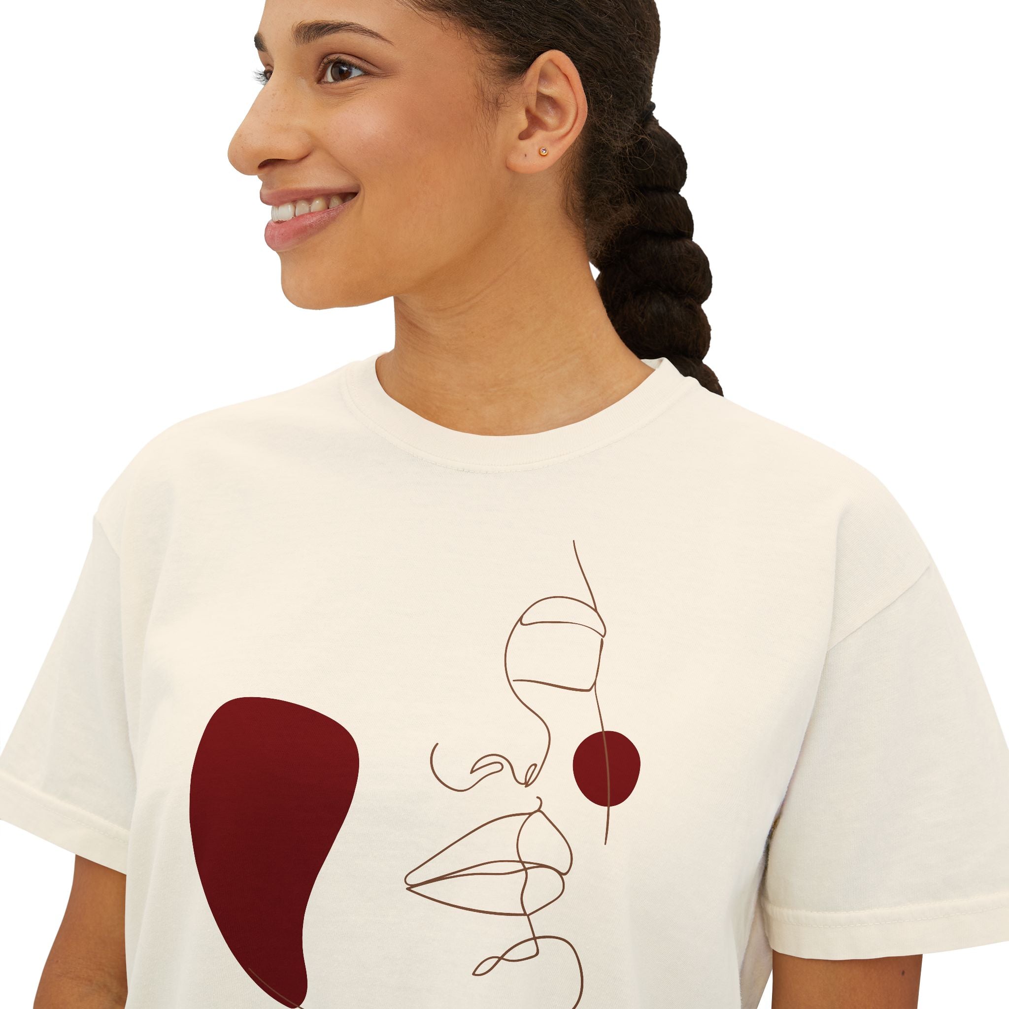 The Muse Tee - Artsy lineart cropped tee