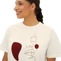 The Muse Tee - Artsy lineart cropped tee