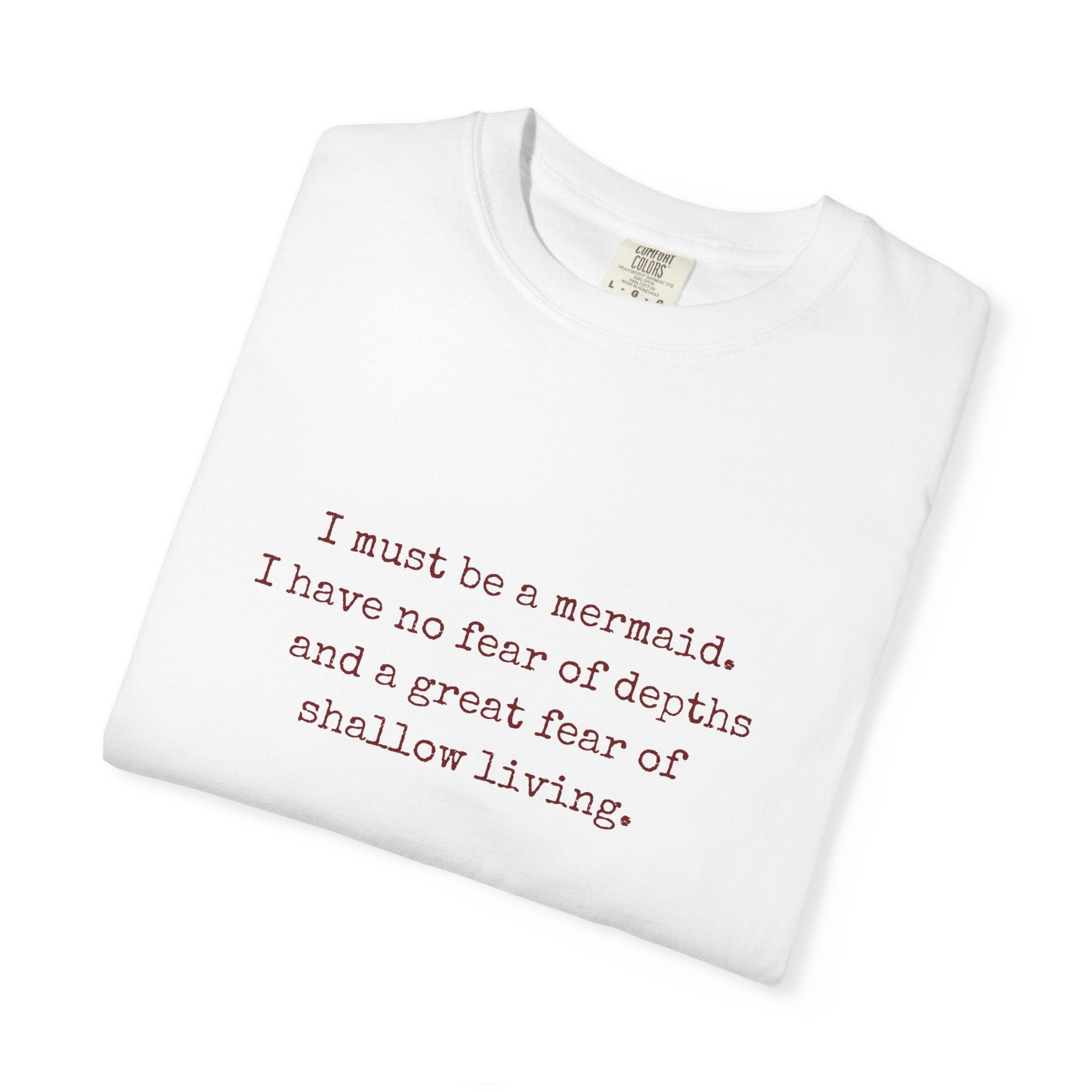 Anaïs Nin Mermaid Quote Tee — Ivory Cotton Poetic Statement
