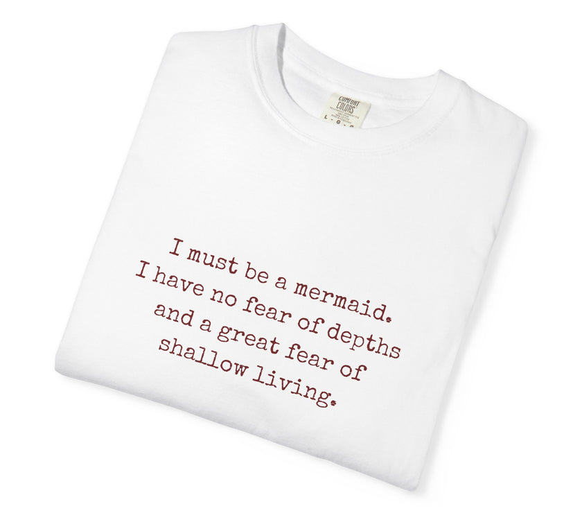 Anaïs Nin Mermaid Quote Tee — Ivory Cotton Poetic Statement