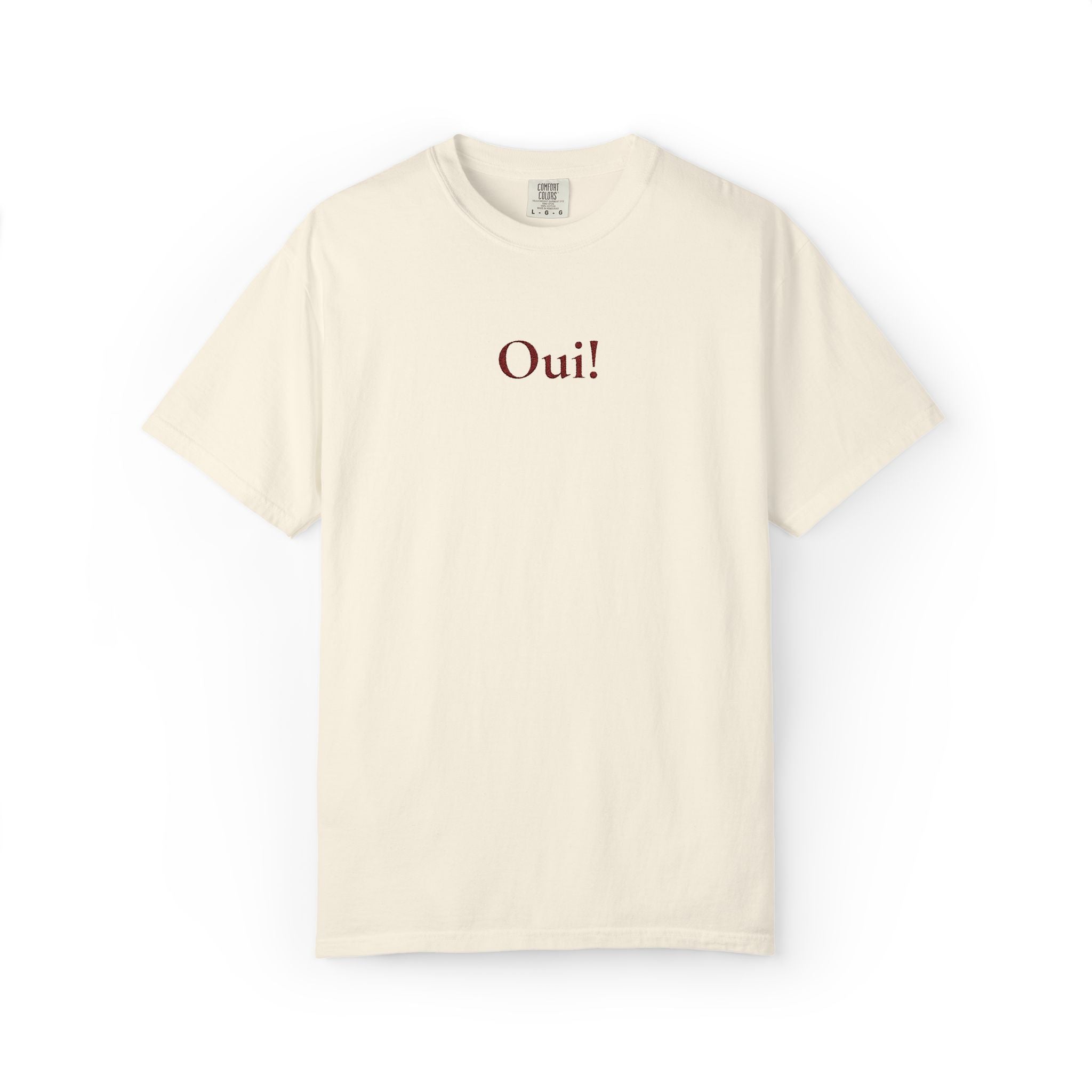 Embroidered Oui Tee | French Minimalist T-Shirt – Parisian Chic by Women of Venus
