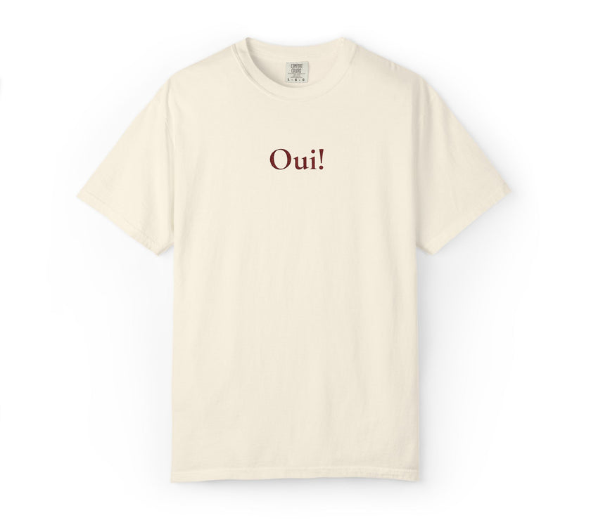 Embroidered Oui Tee | French Minimalist T-Shirt – Parisian Chic by Women of Venus