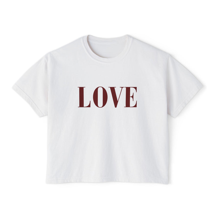 LOVE Cropped Tee | Minimalist Boxy T-Shirt Celebrating Love and self Love