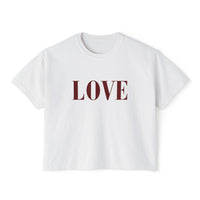 LOVE Cropped Tee | Minimalist Boxy T-Shirt Celebrating Love and self Love