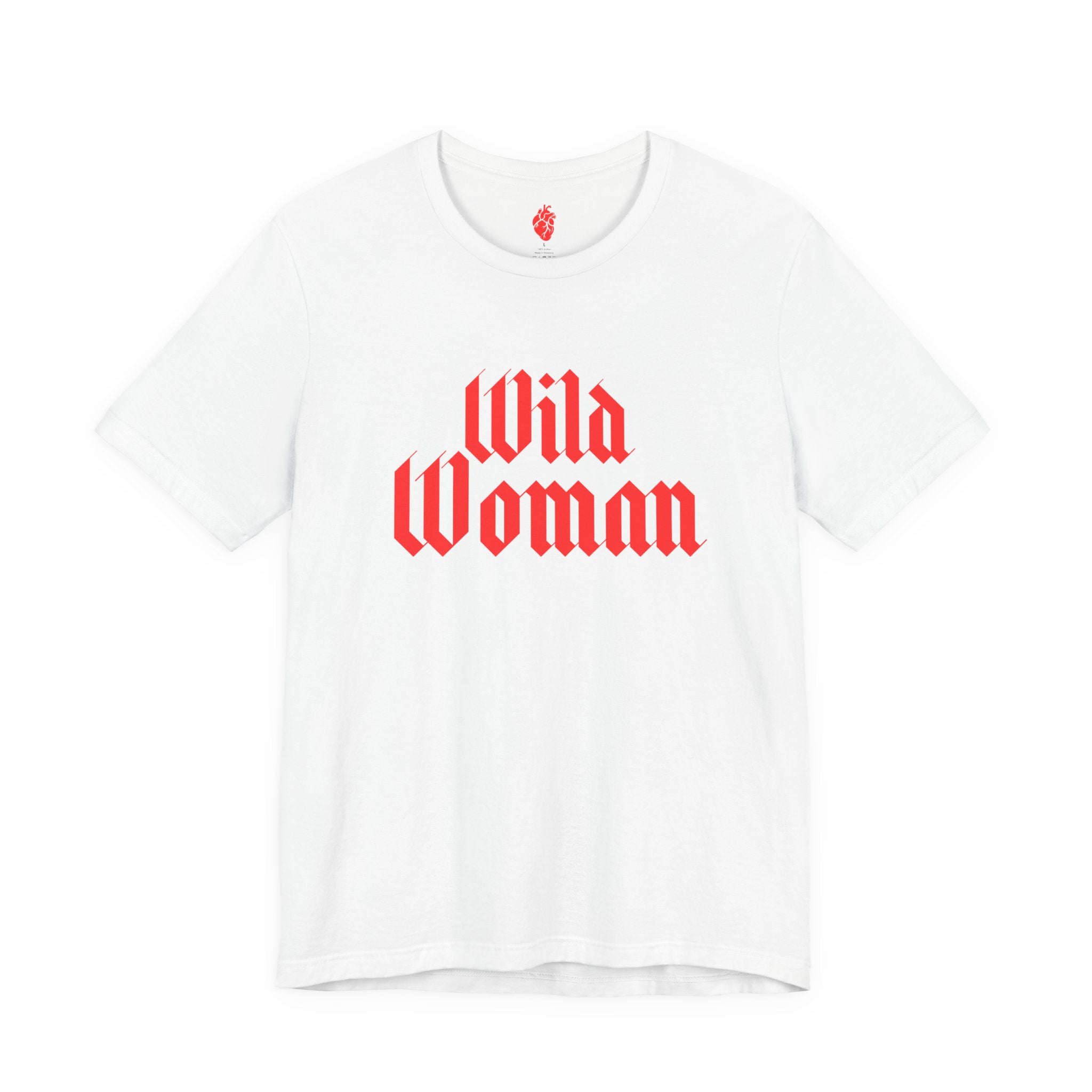 Wild Woman Tee — Bold Red Gothic Graphic T‑Shirt