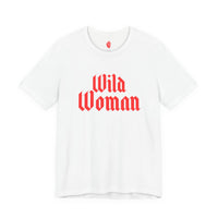 Wild Woman Tee — Bold Red Gothic Graphic T‑Shirt