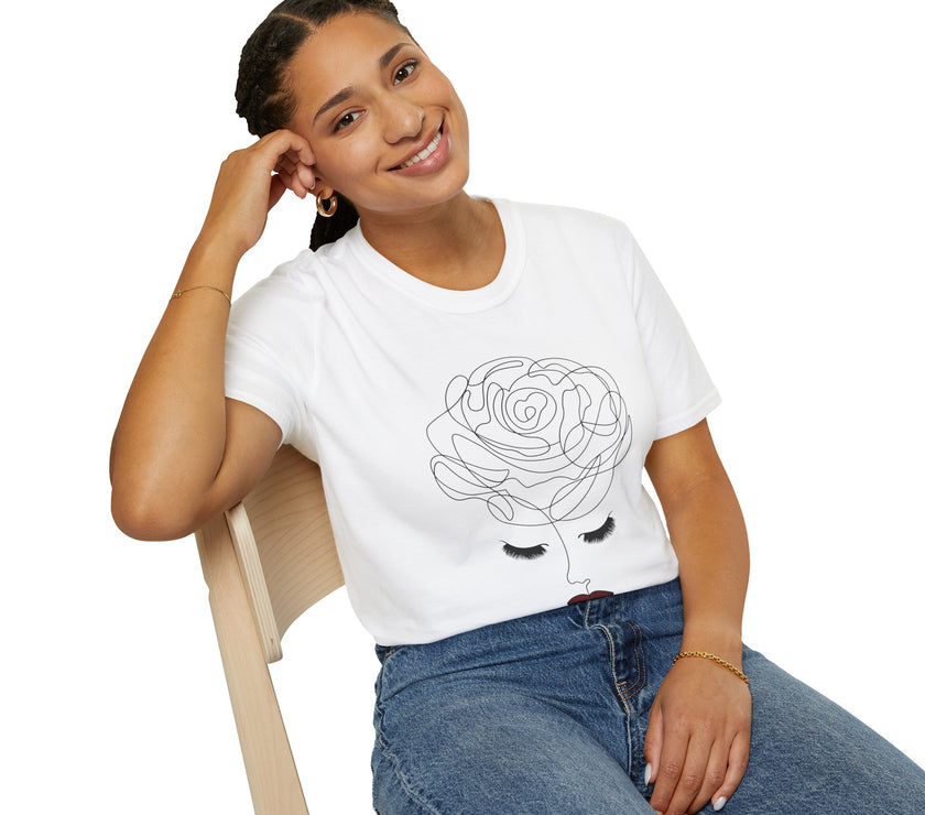 The Rose of Venus Tee – Feminine Line Art T-Shirt (100% Cotton)