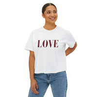 LOVE Cropped Tee | Minimalist Boxy T-Shirt Celebrating Love and self Love