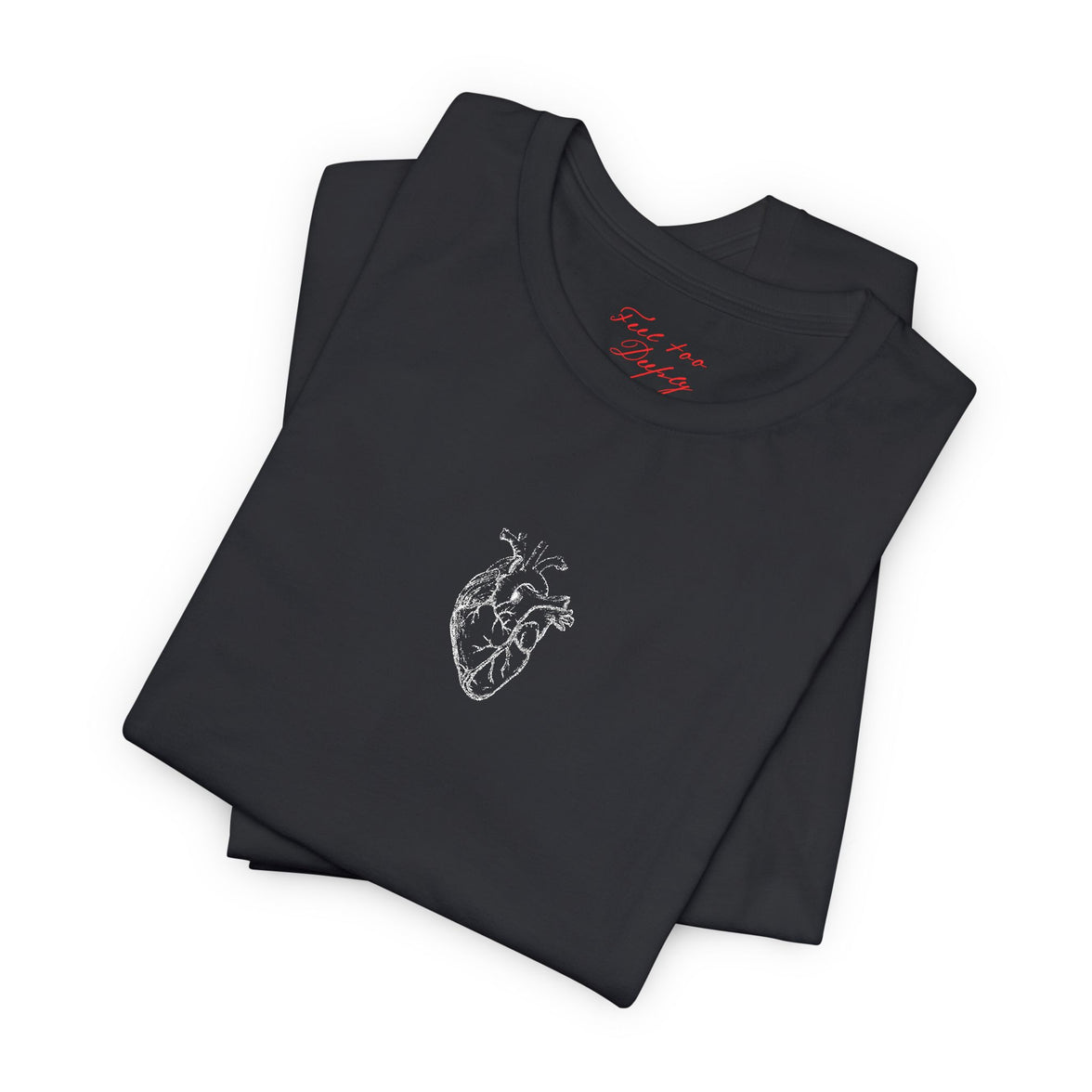 embroidered anatomical heart tee