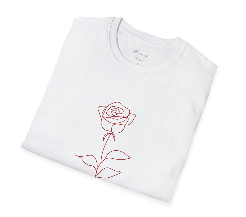 Minimalist Rose T-Shirt – Feminine Botanical Graphic Tee
