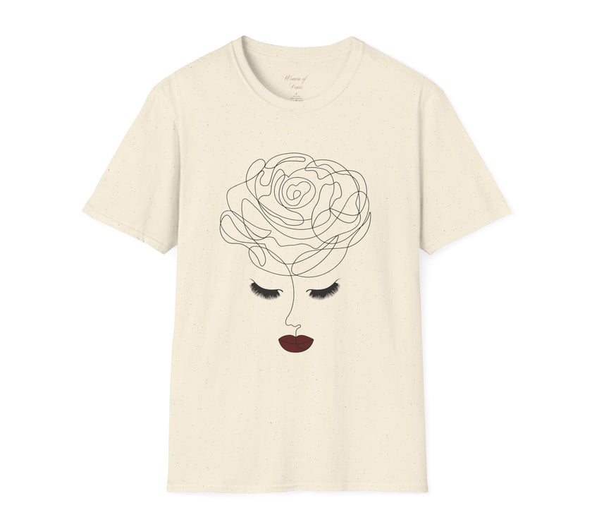 The Rose of Venus Tee – Feminine Line Art T-Shirt (100% Cotton)