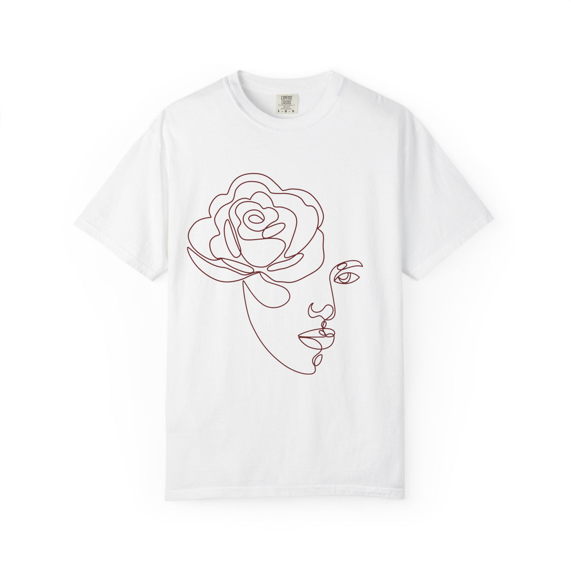 The Muse Tee – Minimalist Rose Line Art T-Shirt