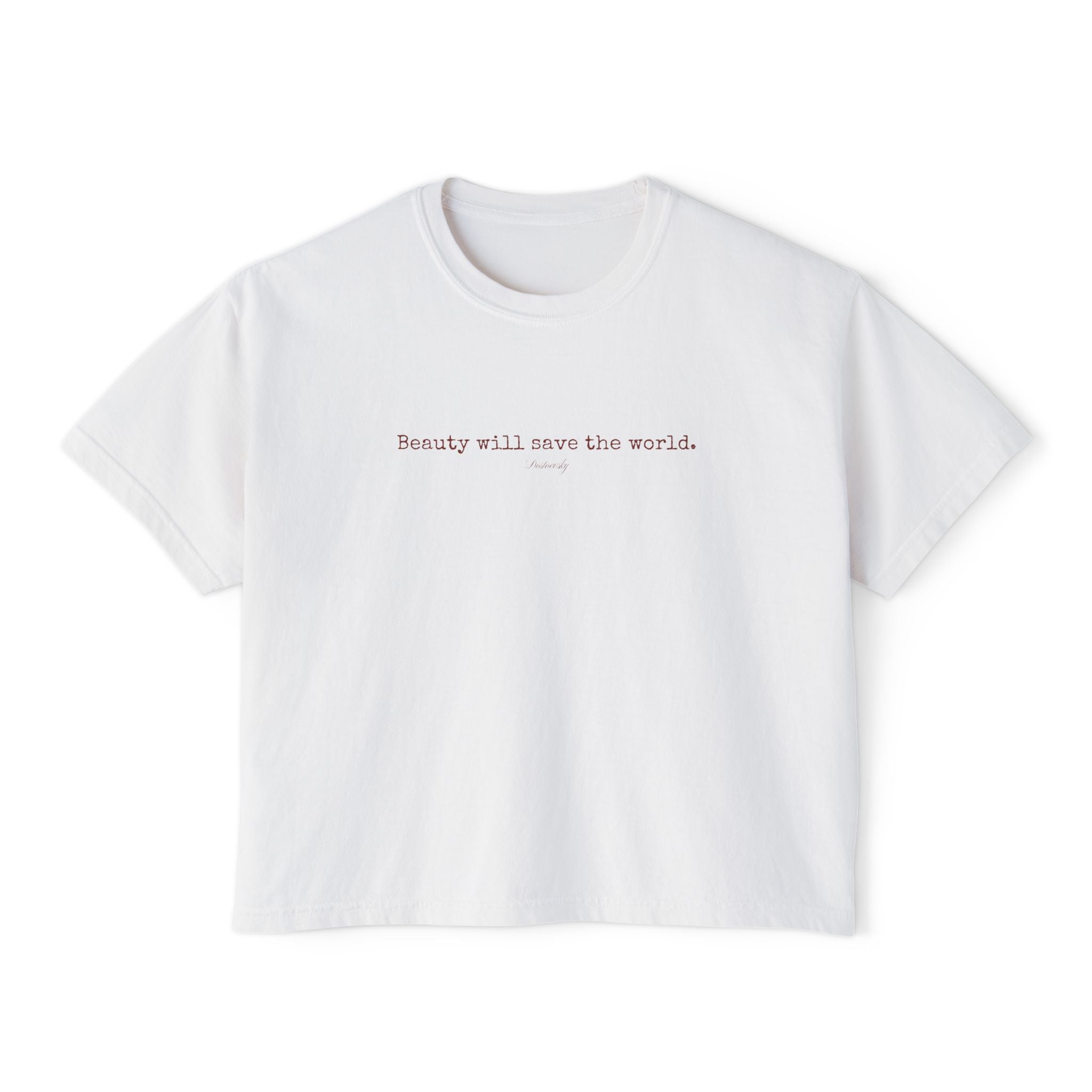 Beauty will save the world cropped tee