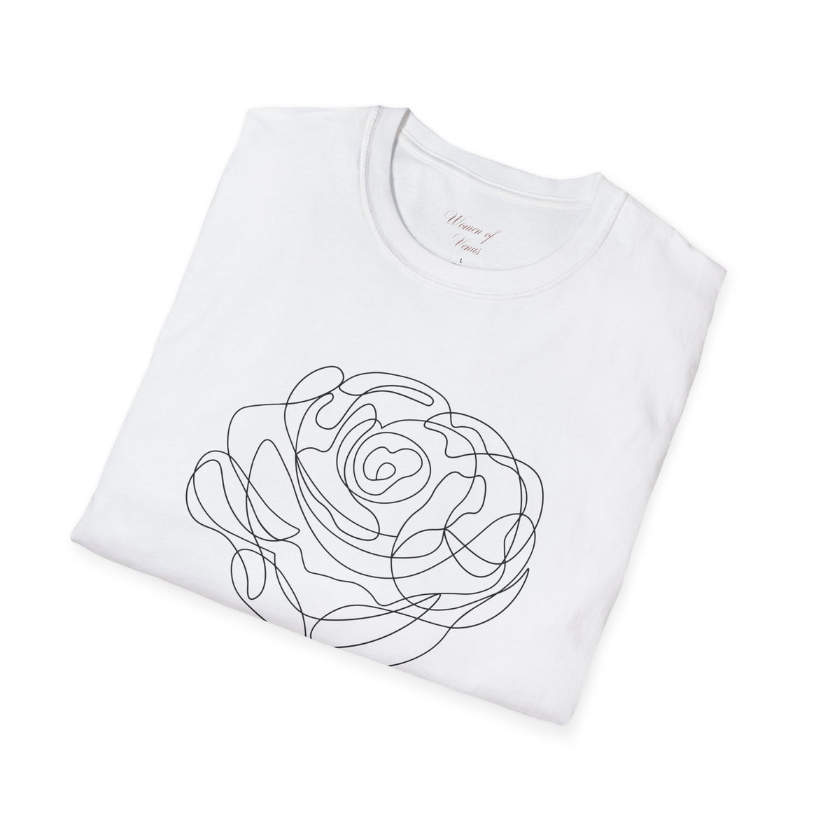 The Rose of Venus Tee – Feminine Line Art T-Shirt (100% Cotton)