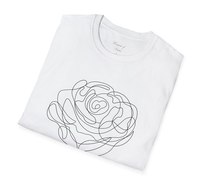 The Rose of Venus Tee – Feminine Line Art T-Shirt (100% Cotton)