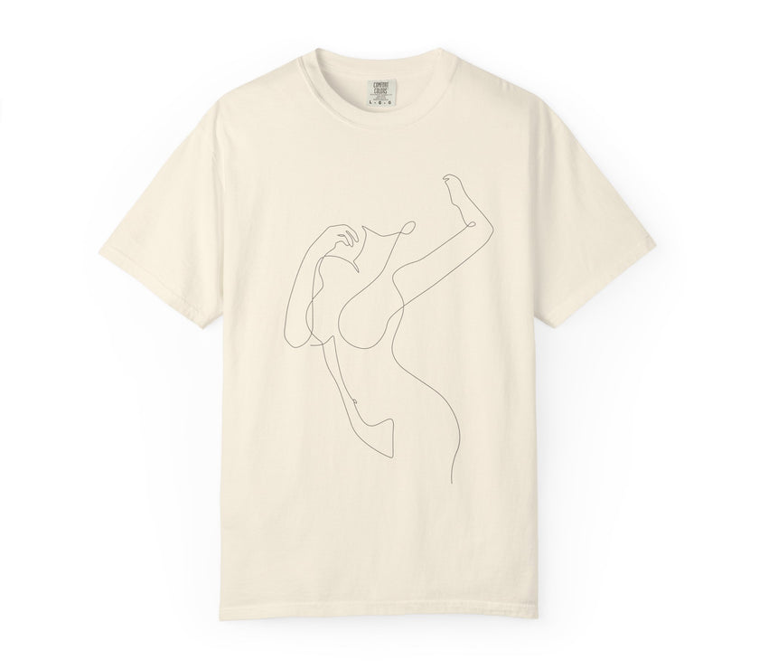 The Muse Tee – Unapologetically Feminine Line Art T-Shirt