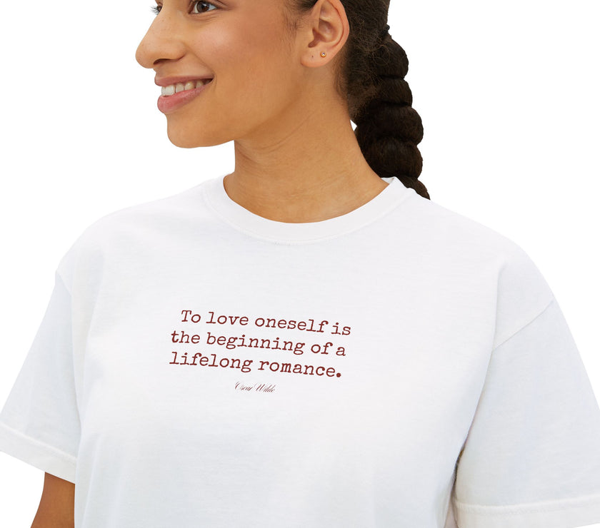 Oscar Wilde Quote - Cropped Boxy Tee