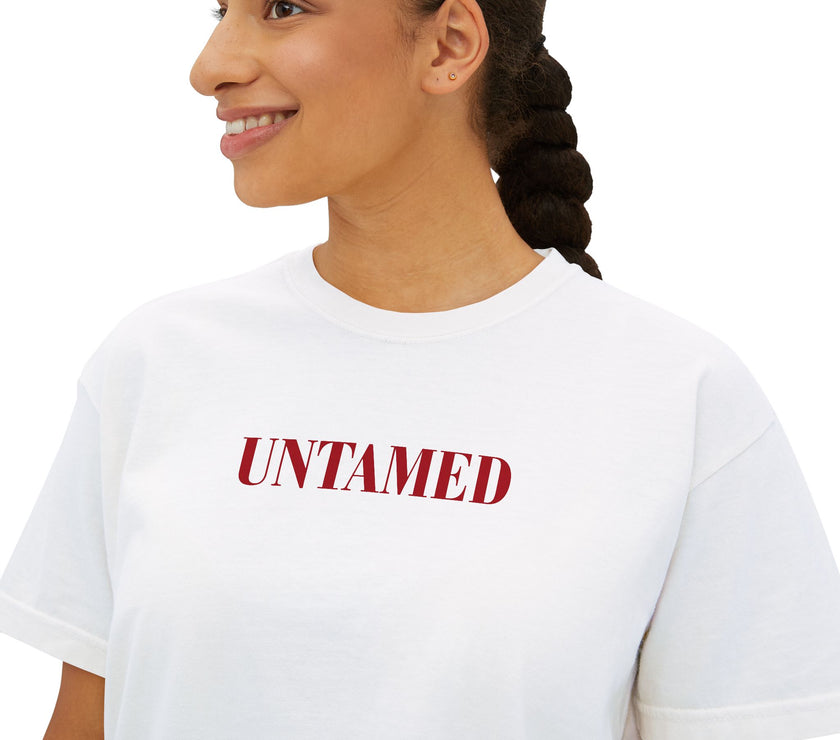 Untamed Tee | Cropped Feminine Statement T-Shirt – Wild, Sensual & Free