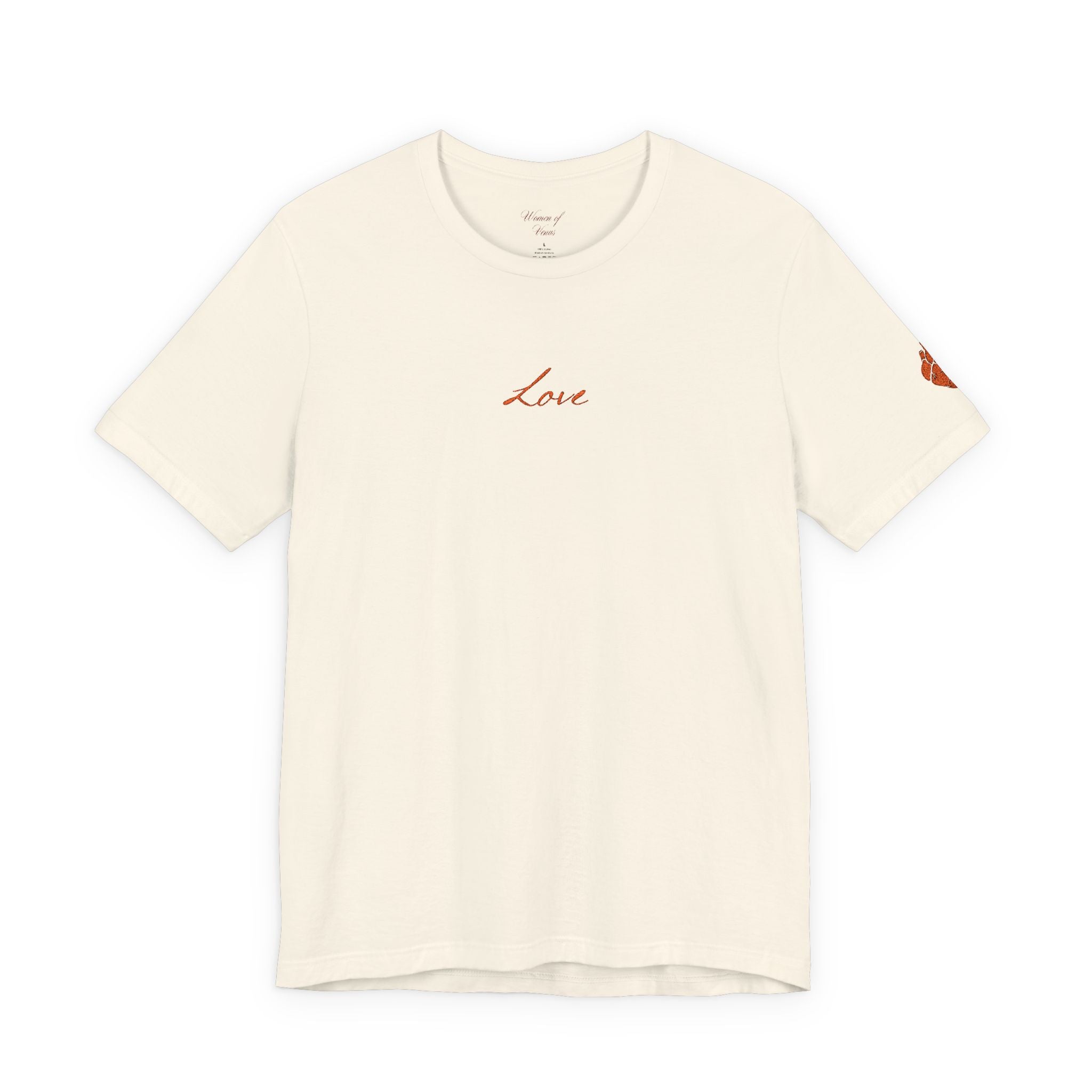 Embroidered Love  Tee with Heart Sleeve