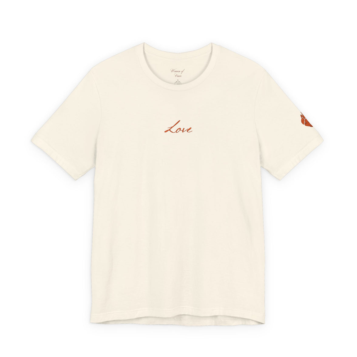 Embroidered Love  Tee with Heart Sleeve