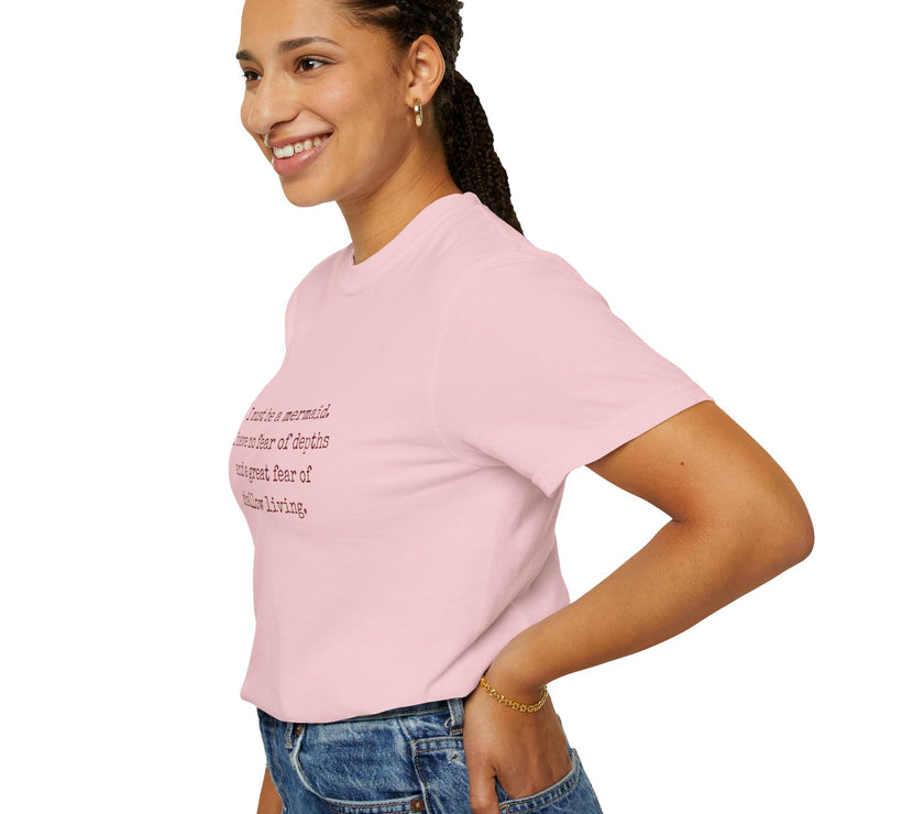 Anaïs Nin Mermaid Quote Tee — Ivory Cotton Poetic Statement