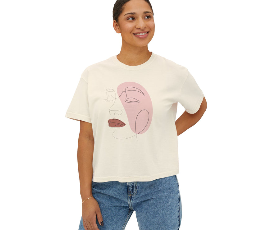 The Lover Tee - Cropped lineart tee