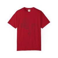 The Transformation Tee – Rose & Butterfly Line Art T-Shirt