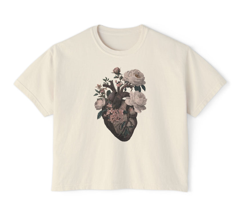 Floral Heart Boxy Tee