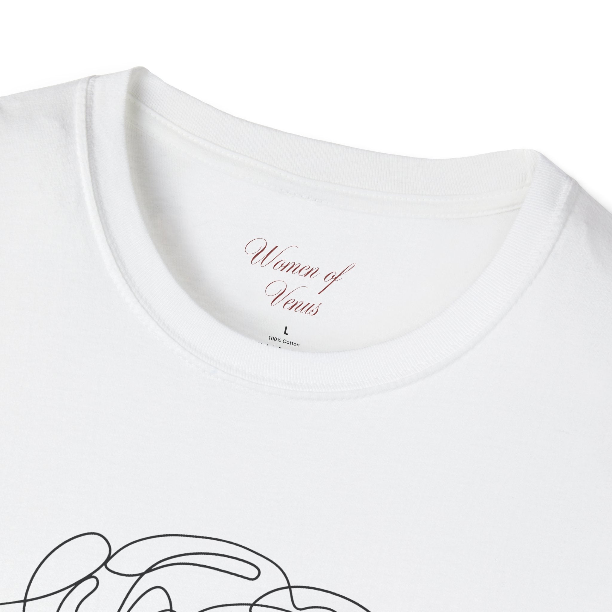 The Rose of Venus Tee – Feminine Line Art T-Shirt (100% Cotton)