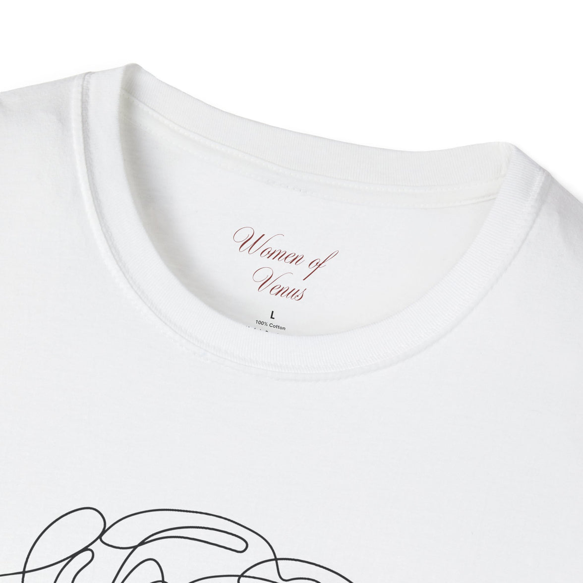 The Rose of Venus Tee – Feminine Line Art T-Shirt (100% Cotton)