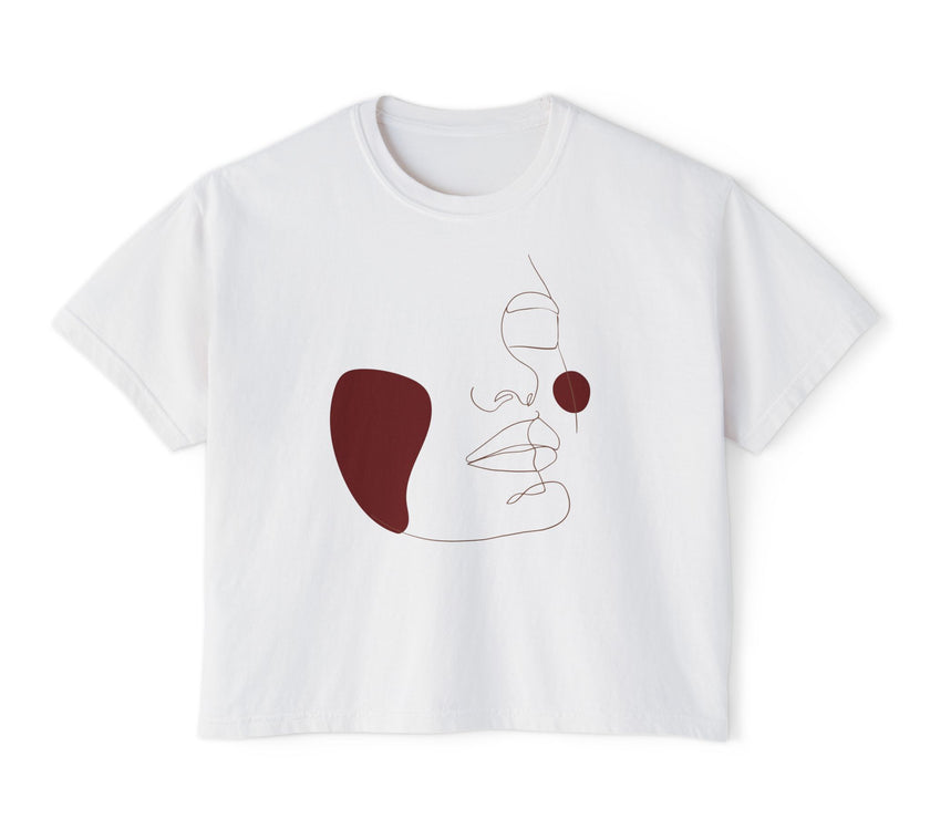 The Muse Tee - Artsy lineart cropped tee