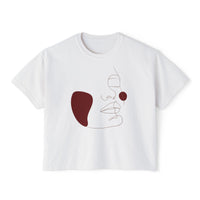 The Muse Tee - Artsy lineart cropped tee