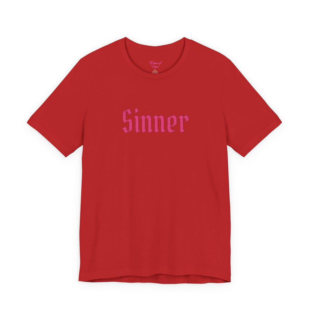 Embroidered Sinner Tee