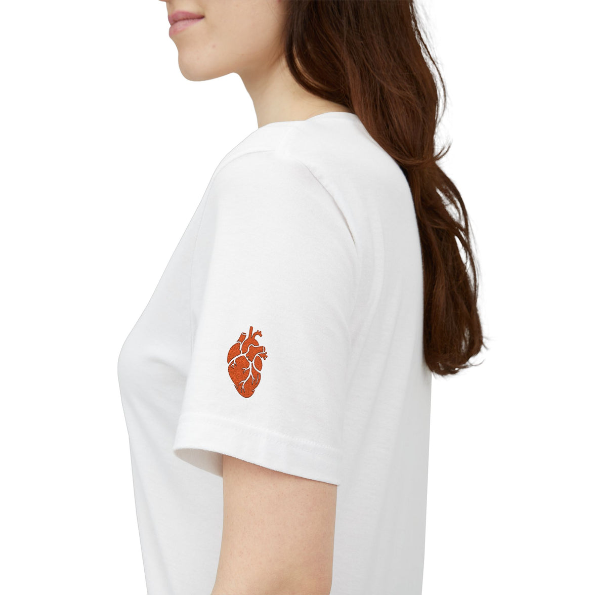 Embroidered Love  Tee with Heart Sleeve