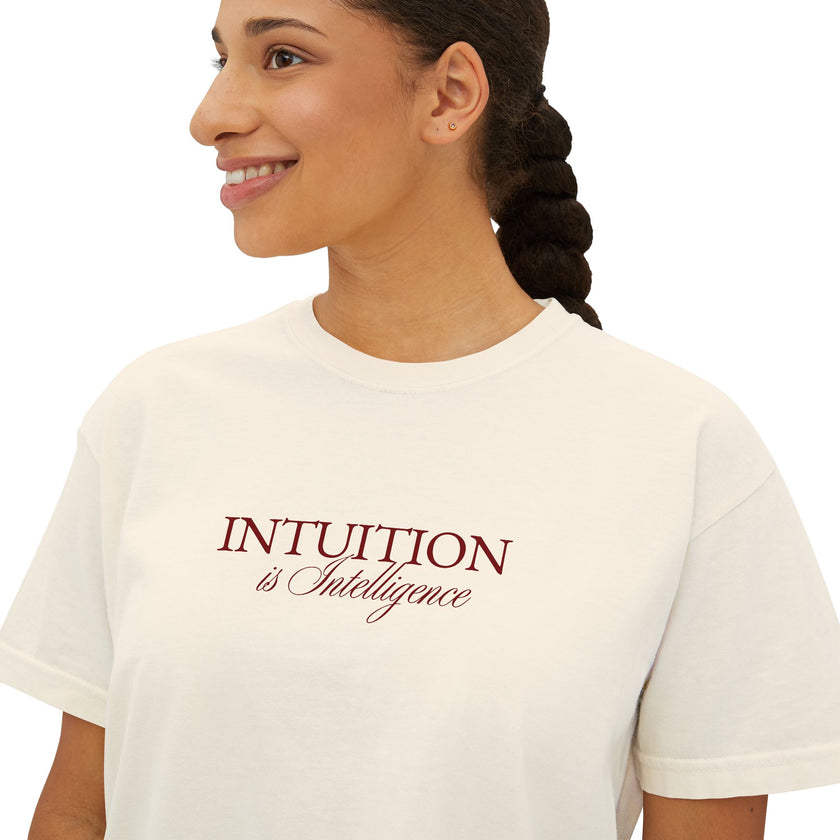 Intuition is Intelligence cropped Boxy tee