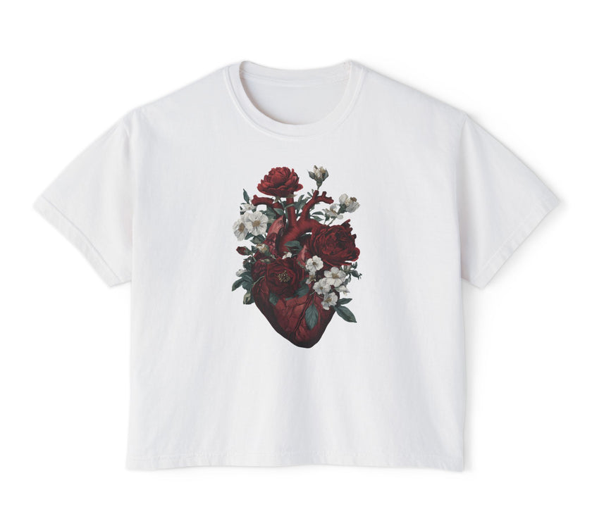 Floral Heart Boxy Tee